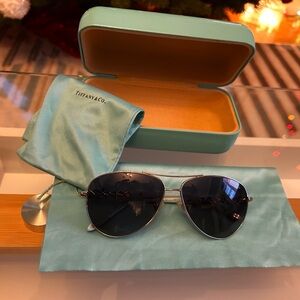 Tiffany & Co. Black and Silver Sunglasses